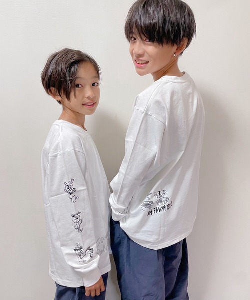 ムラサキスポーツ by RiY（ムラサキスポーツバイアールアイワイ）の「OP/オーピー キッズ ロンT DTEE 583073（Tシャツ/カットソー・キッズ・ホワイト/ブラック・120cm/150cm/110cm/160cm/100cm/140cm/130cm）」の4枚目の写真