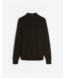 【返却】メリノ スエードディテール 1/4 ジップニット / MERINO SUEDE DETAIL 1/4
