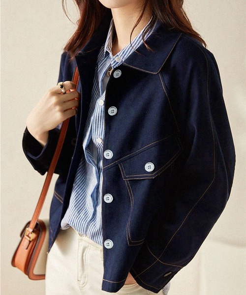 BLANC FICELLE(ブランフィセル)の「デザイン Gジャン(デニムジャケット・レディース・インディゴブルー・M/L/XL/S)」の1枚目の写真