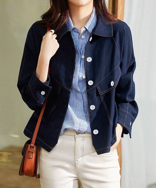 BLANC FICELLE(ブランフィセル)の「デザイン Gジャン(デニムジャケット・レディース・インディゴブルー・M/L/XL/S)」の2枚目の写真