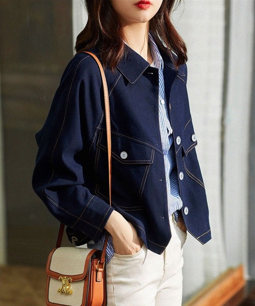 BLANC FICELLE(ブランフィセル)の「デザイン Gジャン(デニムジャケット・レディース・インディゴブルー・M/L/XL/S)」の3枚目の写真