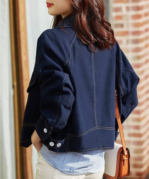 BLANC FICELLE(ブランフィセル)の「デザイン Gジャン(デニムジャケット・レディース・インディゴブルー・M/L/XL/S)」の4枚目の写真