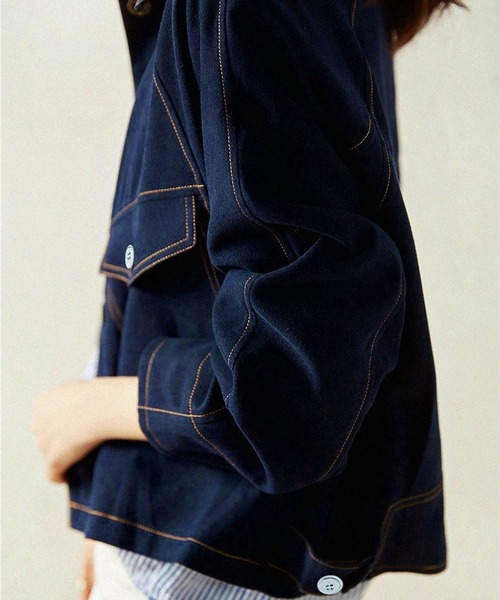 BLANC FICELLE(ブランフィセル)の「デザイン Gジャン(デニムジャケット・レディース・インディゴブルー・M/L/XL/S)」の5枚目の写真