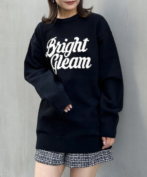 INGNI（イング）の「ロゴチュニックニット（ニット/セーター・レディース・ホワイト×ブラック/ブルーグレー/ブラック×ホワイト・M）」の3枚目の写真