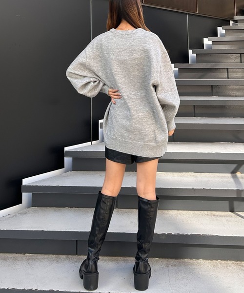 INGNI（イング）の「ロゴチュニックニット（ニット/セーター・レディース・ホワイト×ブラック/ブルーグレー/ブラック×ホワイト・M）」の9枚目の写真