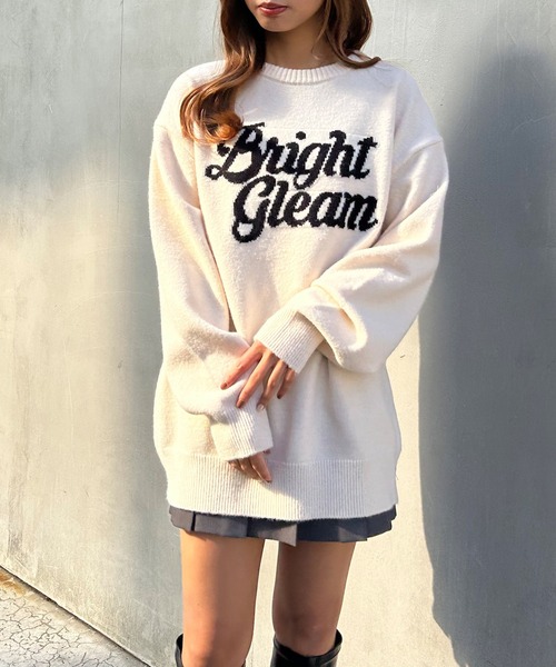 INGNI（イング）の「ロゴチュニックニット（ニット/セーター・レディース・ホワイト×ブラック/ブルーグレー/ブラック×ホワイト・M）」の14枚目の写真