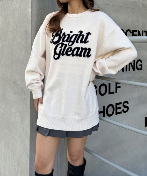 INGNI（イング）の「ロゴチュニックニット（ニット/セーター・レディース・ホワイト×ブラック/ブルーグレー/ブラック×ホワイト・M）」の15枚目の写真