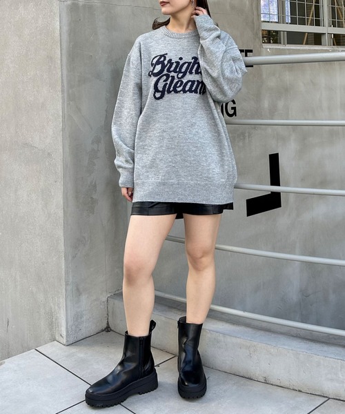 INGNI（イング）の「ロゴチュニックニット（ニット/セーター・レディース・ホワイト×ブラック/ブルーグレー/ブラック×ホワイト・M）」の19枚目の写真