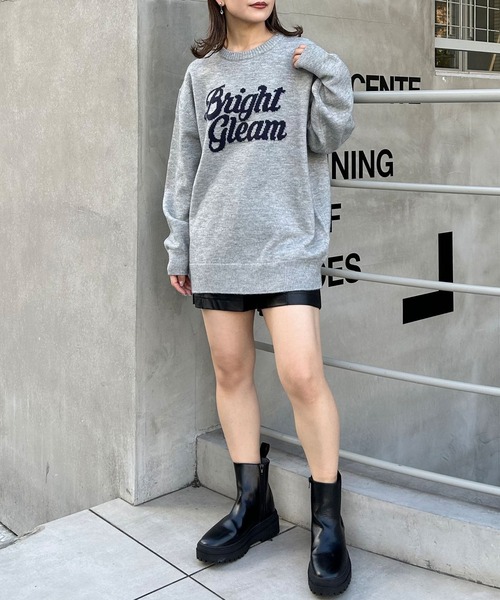 INGNI（イング）の「ロゴチュニックニット（ニット/セーター・レディース・ホワイト×ブラック/ブルーグレー/ブラック×ホワイト・M）」の20枚目の写真