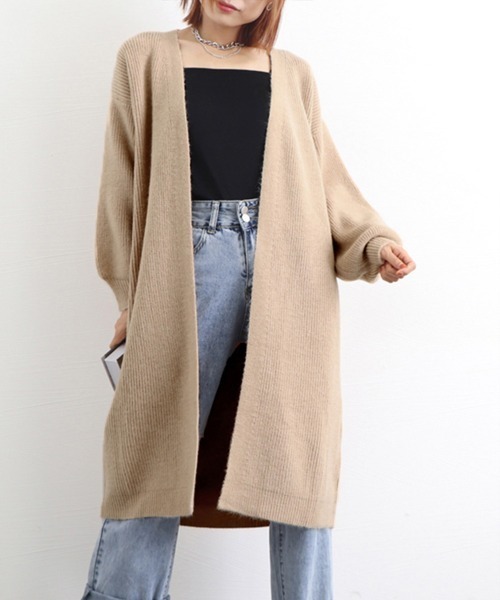 Miniministore（ミニミニストア）の「ニットカーディガン レディース 秋 韓国（カーディガン/ボレロ・レディース・アイボリー/ブラック/ダークグレー/ベージュ/レッド/ブルー・フリー）」の4枚目の写真