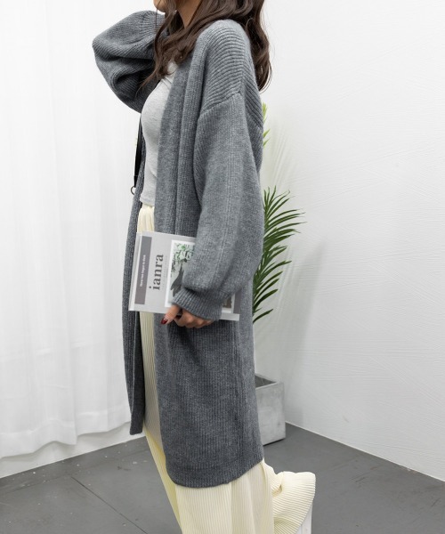 Miniministore（ミニミニストア）の「ニットカーディガン レディース 秋 韓国（カーディガン/ボレロ・レディース・アイボリー/ブラック/ダークグレー/ベージュ/レッド/ブルー・フリー）」の12枚目の写真