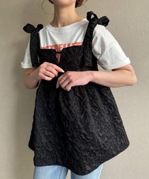 JUNOAH（ジュノア）の「肩リボンジャガードキャミソールビスチェ（キャミソール）」