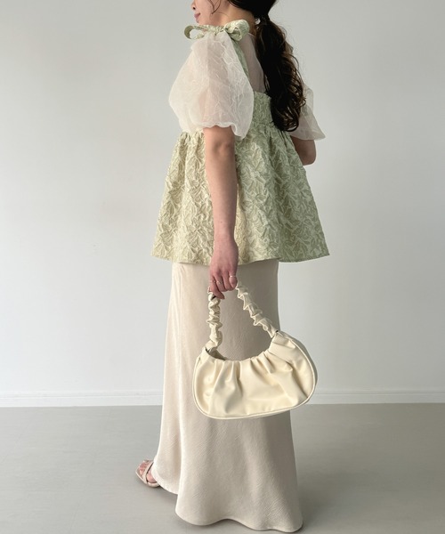 セール】肩リボンジャガードキャミソールビスチェ（キャミソール