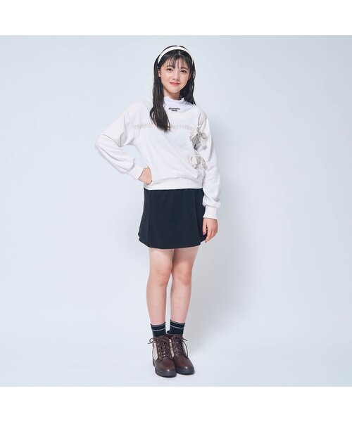 algy(アルジー)の「【セットアップ】ツイードりぼんトレーナー&スカートセット_裏起毛(スカート・キッズ・ミント/ブラック/オフホワイト・MEDIUM/X-SMALL/SMALL/XXX-SMALL/XX-SMALL)」の5枚目の写真