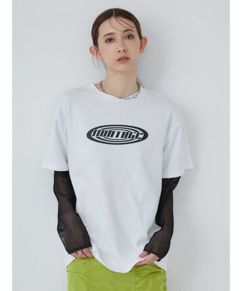 MURUA（ムルーア）の「メッシュシアーカットトップス（Tシャツ/カットソー・レディース・カーキ/ブラック/アイボリー・FREE）」の10枚目の写真