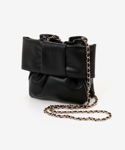 le.coeur blanc（ルクールブラン）の「リボンショルダーバッグ（ショルダーバッグ・レディース・ブラック・FREE）」の3枚目の写真