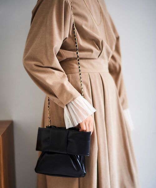 le.coeur blanc（ルクールブラン）の「リボンショルダーバッグ（ショルダーバッグ・レディース・ブラック・FREE）」の8枚目の写真