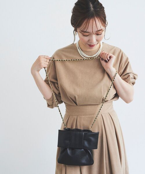 le.coeur blanc（ルクールブラン）の「リボンショルダーバッグ（ショルダーバッグ・レディース・ブラック・FREE）」の9枚目の写真