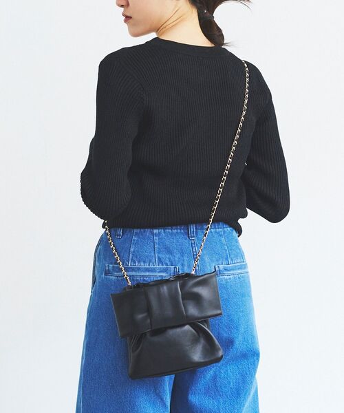 le.coeur blanc（ルクールブラン）の「リボンショルダーバッグ（ショルダーバッグ・レディース・ブラック・FREE）」の11枚目の写真