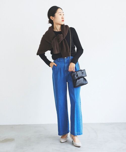 le.coeur blanc（ルクールブラン）の「リボンショルダーバッグ（ショルダーバッグ・レディース・ブラック・FREE）」の12枚目の写真