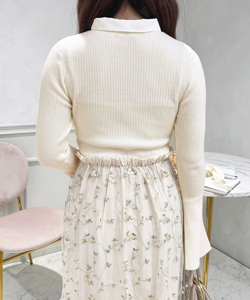 apres jour(アプレジュール)の「ボウタイドッキングワンピース【ZOZOTOWN限定アイテム】(ワンピース・レディース・ブラック/グレイッシュベージュ/アイボリー・X-LARGE/フリー)」の13枚目の写真