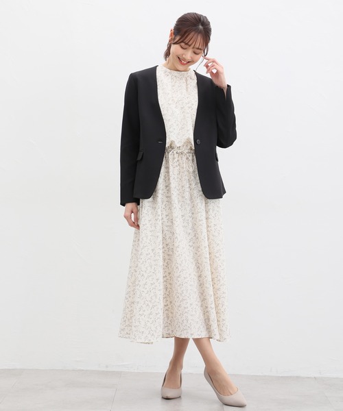 Honeys（ハニーズ）の「ウォッシャブルストレッチカラーレスジャケット（テーラードジャケット・レディース・ダークネイビー/ブラック/アイボリー/杢グレー/ベージュ・S/L/LL/M/3L）」の9枚目の写真