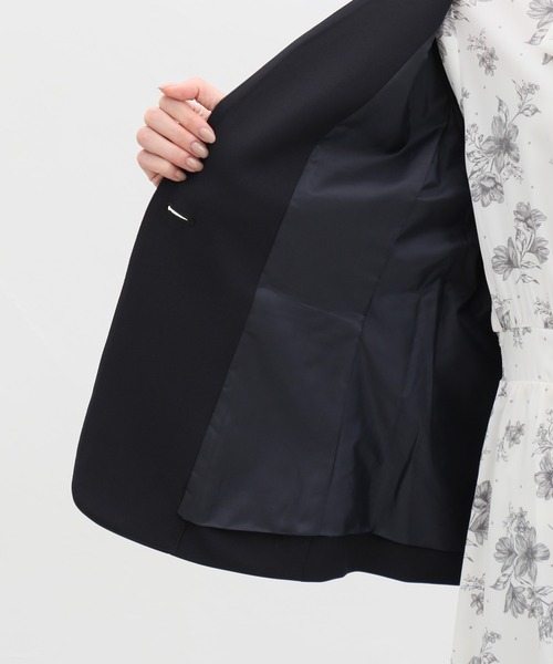 Honeys（ハニーズ）の「ウォッシャブルストレッチカラーレスジャケット（テーラードジャケット・レディース・ダークネイビー/ブラック/アイボリー/杢グレー/ベージュ・S/L/LL/M/3L）」の17枚目の写真