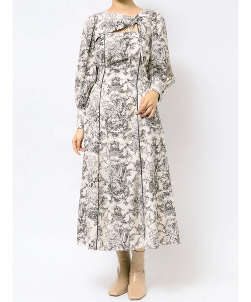 LAGUNAMOON（ラグナムーン）の「デコルテカッティングジュイワンピース（ワンピース・レディース・ネイビー/アイボリー・SMALL/MEDIUM）」の17枚目の写真