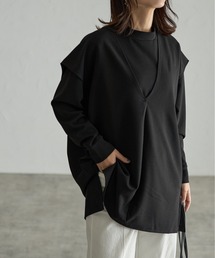 【アンサンブルセット】Vネックベスト＋プチハイネックプルオーバー