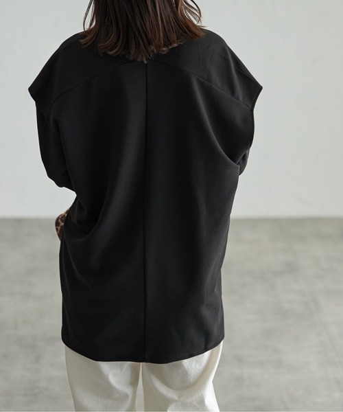 each（イーチ）の「【アンサンブルセット】Vネックベスト＋プチハイネックプルオーバー（アンサンブル・レディース・ブラック/グレー/ベージュ・FREE）」の6枚目の写真