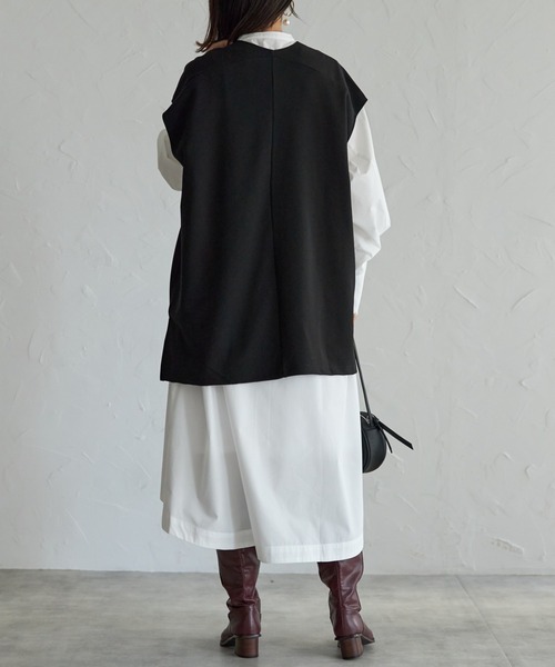 each（イーチ）の「【アンサンブルセット】Vネックベスト＋プチハイネックプルオーバー（アンサンブル・レディース・ブラック/グレー/ベージュ・FREE）」の15枚目の写真