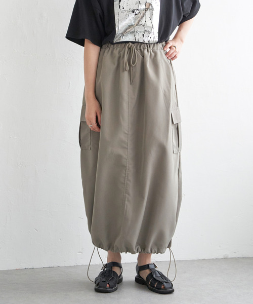 VENCEEXCHANGE（ヴァンスエクスチェンジ）の「ポプリンカーゴスカート（スカート・レディース・チャコールグレー/ブラック/グリーン/ピンク系/その他1/その他2/カーキ・FREE）」の3枚目の写真