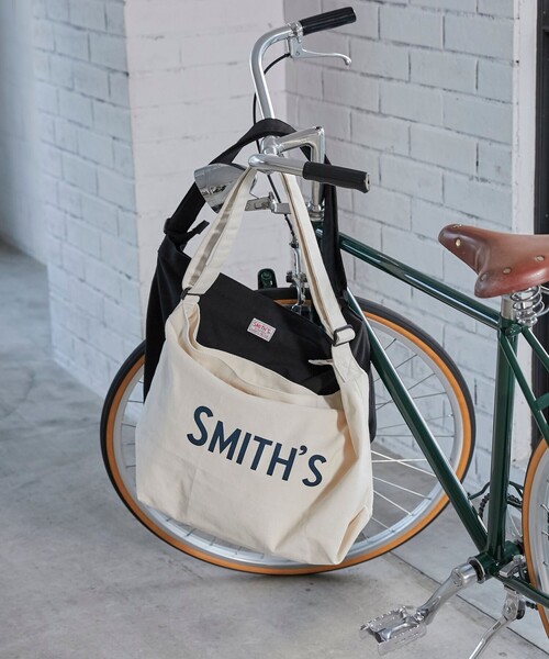 SMITH'S（スミス）の「SMITH'S（スミス）別注ビッグショルダーバッグ／メッセンジャーバッグ（ショルダーバッグ・メンズ・オフホワイト/ブラック・FREE）」の3枚目の写真