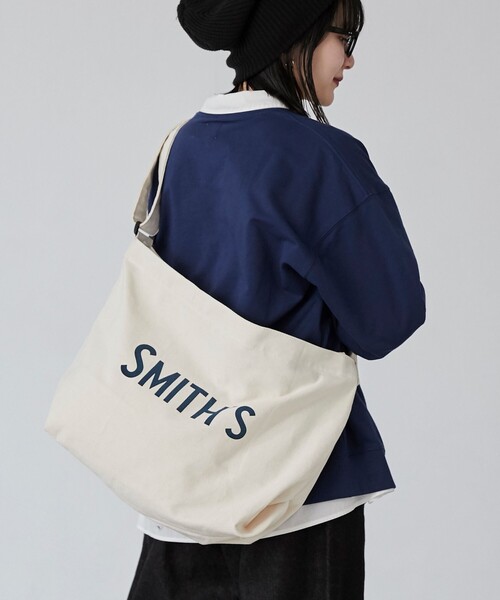 SMITH'S（スミス）の「SMITH'S（スミス）別注ビッグショルダーバッグ／メッセンジャーバッグ（ショルダーバッグ・メンズ・オフホワイト/ブラック・FREE）」の5枚目の写真