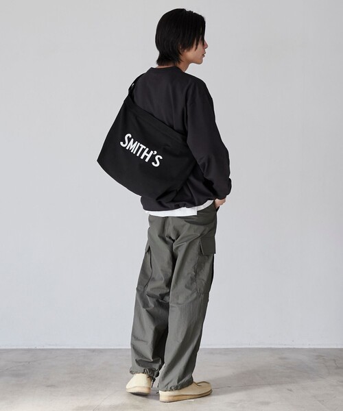SMITH'S（スミス）の「SMITH'S（スミス）別注ビッグショルダーバッグ／メッセンジャーバッグ（ショルダーバッグ・メンズ・オフホワイト/ブラック・FREE）」の10枚目の写真