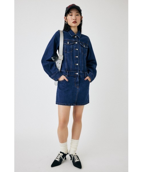 MOUSSY（マウジー）の「LOW WAIST DENIM MINI ドレス（ワンピース・レディース・ブルー/ワンウォッシュ・2/1）」の4枚目の写真