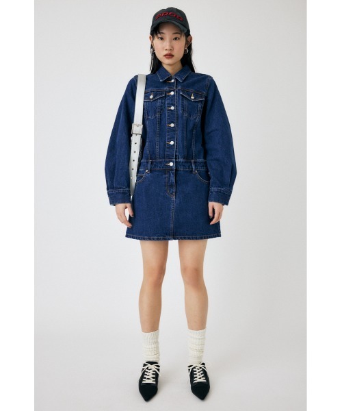MOUSSY（マウジー）の「LOW WAIST DENIM MINI ドレス（ワンピース・レディース・ブルー/ワンウォッシュ・2/1）」の5枚目の写真