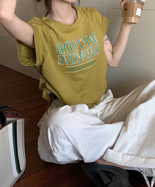 HALEY PESCA（ヘーリーペスカ）の「HALEY PESCA/Y2K ショート丈サイドドロースト ロゴTシャツ（Tシャツ/カットソー・レディース・ホワイト/グレー/グリーン・SMALL/MEDIUM/LARGE）」の13枚目の写真