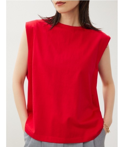 crie conforto（クリーコンフォルト）の「ショルダータックプルオーバー（Tシャツ/カットソー・レディース・ホワイト/レッド/ブラック・FREE）」の3枚目の写真