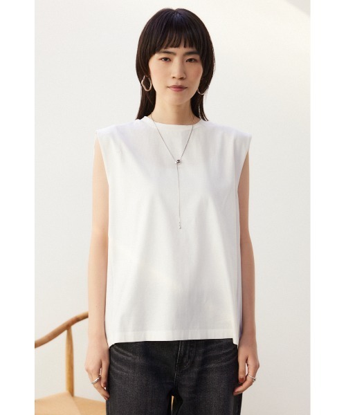 crie conforto（クリーコンフォルト）の「ショルダータックプルオーバー（Tシャツ/カットソー・レディース・ホワイト/レッド/ブラック・FREE）」の5枚目の写真