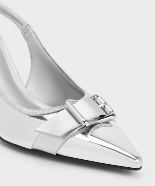 CHARLES & KEITH（チャールズ & キース）の「バックル ポインデッドトゥスリングバックパンプス（パンプス・レディース・ブラック/オフホワイト/シルバー・22.5cm/23cm/23.5cm/24.5cm/25cm）」の10枚目の写真