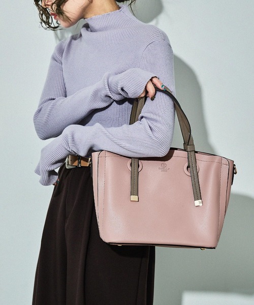 D.KELLY（ディーケリー）の「D.KELLY フロントポケット バイカラー2wayトートバッグ ミデトートバッグ ショルダーバッグ レディース バッグ（トートバッグ・レディース・ネイビー/グレー/ブルー/グレイッシュベージュ/アイボリー/ブラック/キャメル/ピンク/レッド/マスタード・ONE SIZE）」の19枚目の写真