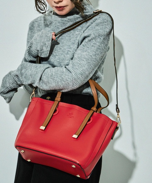 D.KELLY（ディーケリー）の「D.KELLY フロントポケット バイカラー2wayトートバッグ ミデトートバッグ ショルダーバッグ レディース バッグ（トートバッグ・レディース・ネイビー/グレー/ブルー/グレイッシュベージュ/アイボリー/ブラック/キャメル/ピンク/レッド/マスタード・ONE SIZE）」の21枚目の写真