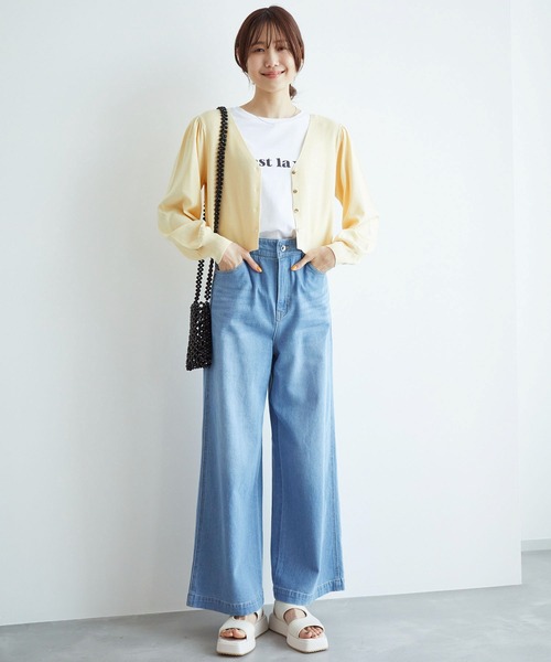 ROPE' PICNIC(ロペピクニック)の「ショート丈袖ボリュームカーディガン/UVカット(カーディガン/ボレロ・レディース・ブラック/ライトグレー/クリーム/ブルー系その他4・38)」の11枚目の写真
