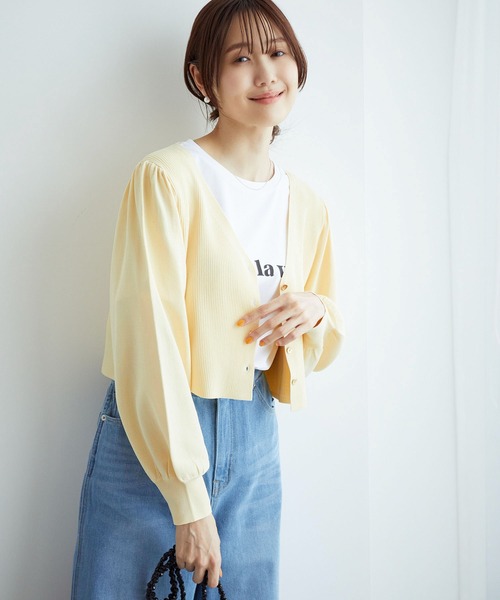 ROPE' PICNIC(ロペピクニック)の「ショート丈袖ボリュームカーディガン/UVカット(カーディガン/ボレロ・レディース・ブラック/ライトグレー/クリーム/ブルー系その他4・38)」の12枚目の写真