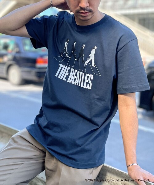 GOOD ROCK SPEED（グッドロックスピード）の「【Good Rock Speed/グッドロックスピード】THE BEATLES  / abbey road / ビートルズ / プリントTシャツ（Tシャツ/カットソー・メンズ・ホワイト/スミクロ/ブルー系その他・L/S/M）」の3枚目の写真