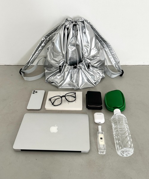 【新品】the GazettE リュック バッグパック　シルバー セール】【大容量】メタリックギャザードロストリュック（バックパック