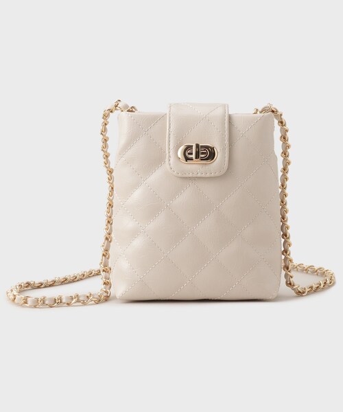 OPAQUE.CLIP（オペークドットクリップ）の「◆キルティングデザインチェーンミニショルダーバッグ（ショルダーバッグ・レディース・イエロー系その他/アイボリー/ブラック/ブルー系7・00）」の2枚目の写真