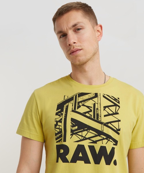 G-STAR（ジースター）の「RAW. CONSTRUCTION T-SHIRT/グラフィックロゴT（Tシャツ/カットソー・メンズ・グリーン/ダークブラック/イエロー系その他/ホワイト・LARGE/MEDIUM/SMALL/X-LARGE/X-SMALL）」の4枚目の写真