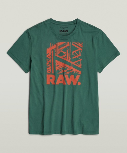 G-STAR（ジースター）の「RAW. CONSTRUCTION T-SHIRT/グラフィックロゴT（Tシャツ/カットソー・メンズ・グリーン/ダークブラック/イエロー系その他/ホワイト・LARGE/MEDIUM/SMALL/X-LARGE/X-SMALL）」の9枚目の写真